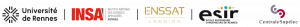 Logos de l'Insa, l'Enssat Esir et Centrale Supelec