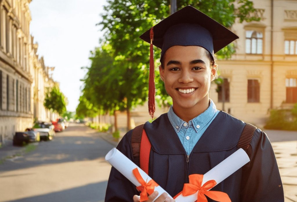 Etudiant qui vient d'obtenir un double-diplôme